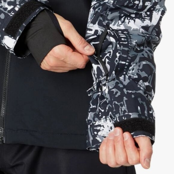 NWT Quiksilver Men's Mission Printed Stellar Black Jacket Dry Flight Highline M - Picture 8 of 8